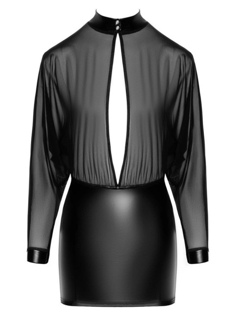 Noir Sukienka Mini Orgia Czarna Prześwitująca Tiulowa S