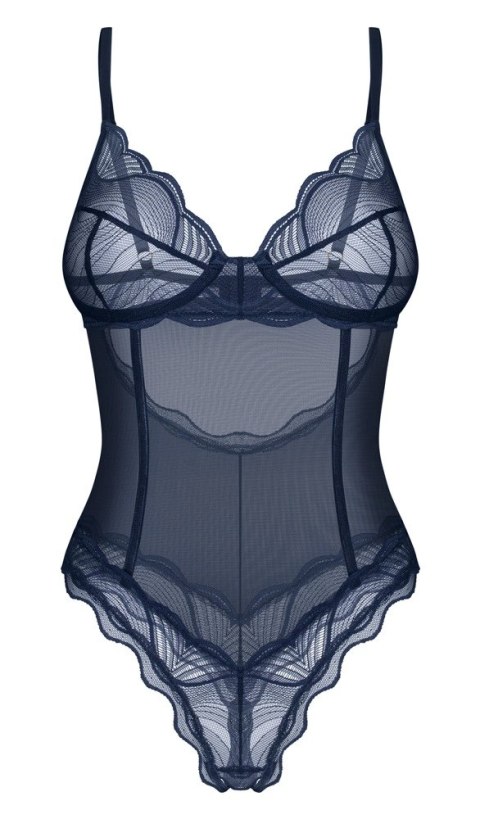 Obsessive Nightly Blue Body M/L połprzezroczyste koronka regulowane