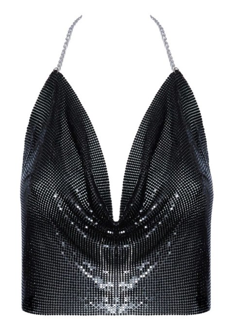 Cottelli ACCESSOIRES Top Czarny z Cekinow na Regulowanym Łańcuszku