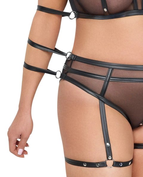 Cottelli Bondage zestaw 3XL z transparentnym topem i mankietami