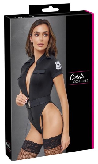Cottelli Costumes Body Policyjne XL z Paskami do Pończoch, Czarny