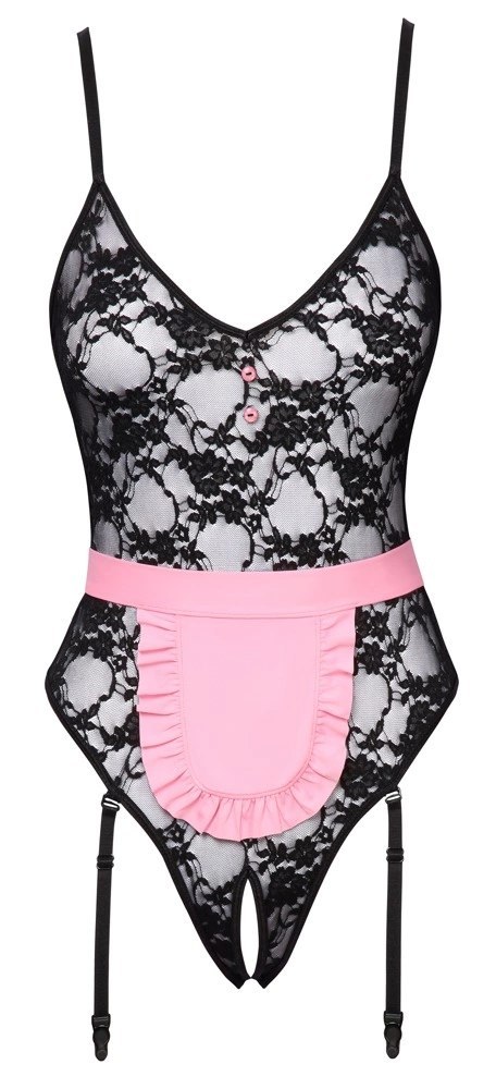 Cottelli Costumes Koronkowy Kostium Pokojowki L z Rożowym Fartuszkiem