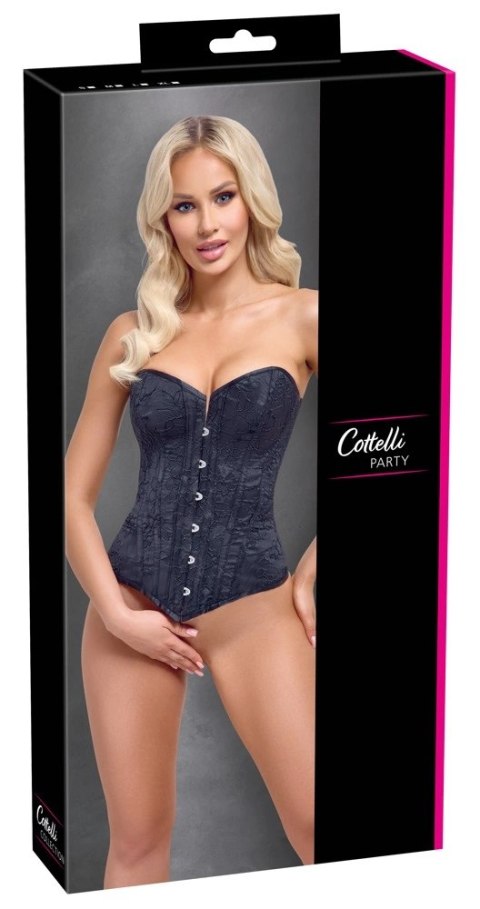 Cottelli PARTY Gorset bez ramiączek czarny matowy M usztywniany