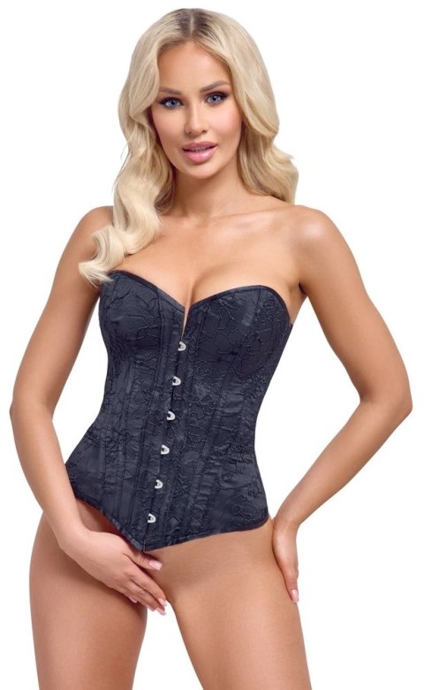 Cottelli PARTY Gorset bez ramiączek czarny matowy M usztywniany