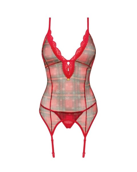 Obsessive Jollymore komplet bielizny XL/2XL - koszulka do pończoch z stringami