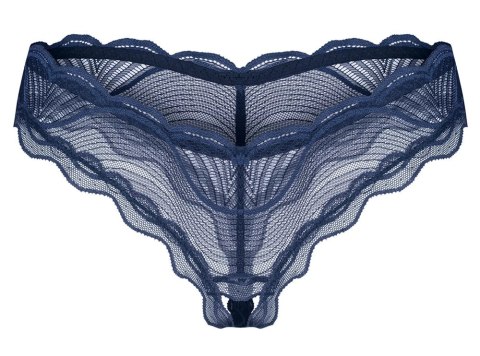 Obsessive Nightly Blue figi koronkowe otwarte XS/S niebieskie