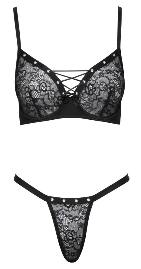 Cottelli LINGERIE komplet koronkowy 2-częściowy czarny 80B/M