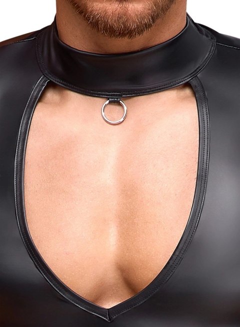 NEK Koszulka Męska Czarna Matowa z Wycięciem V M