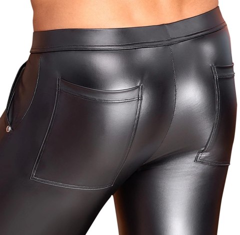 NEK Spodnie Męskie Czarne XL Matowe Zamki Elastyczny Pas