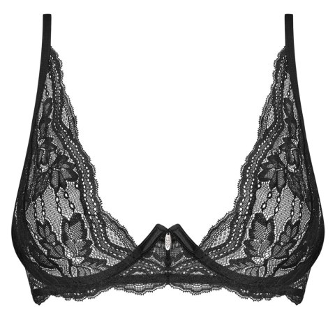 Obsessive Nutris Czarny Biustonosz Koronkowy XL/2XL na Fiszbiny