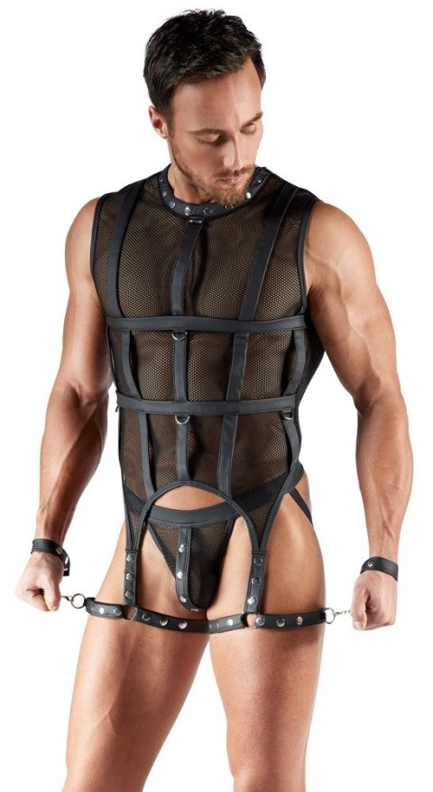 Svenjoyment Bondage Mesh Czarny Bezrękawnik z Uprzężą 2XL