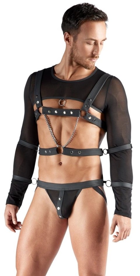 Svenjoyment Bondage Zestaw Powernet XL - Top, Uprząż, Jockstrap, 4 Mankiety