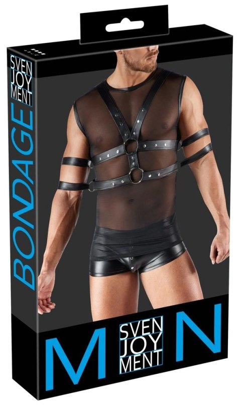 Svenjoyment Bondage koszulka bez rękawow z mankietami, czarna M