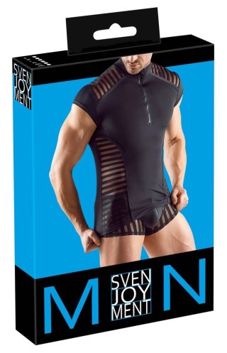 Svenjoyment Koszulka Męska Czarna XL z Kołnierzykiem i Zamkiem