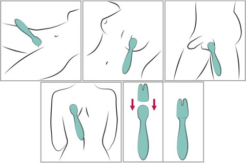 JimmyJane Canna wielofunkcyjna rożdżka do masażu 3 nasadki 21,8 cm