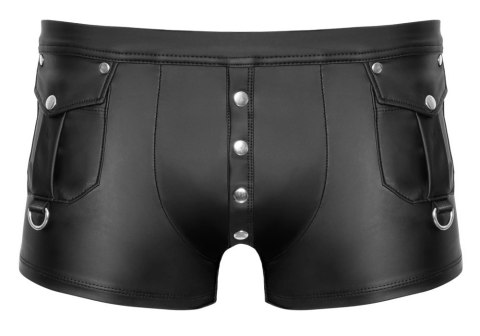 NEK Bokserki męskie matowe czarne M z kieszeniami i zatrzaskami