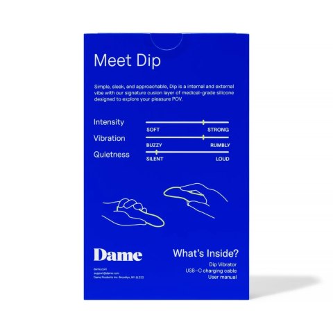 Dame Dip 2.0 - wielofunkcyjny model intymny USB-C, wyższy korpus