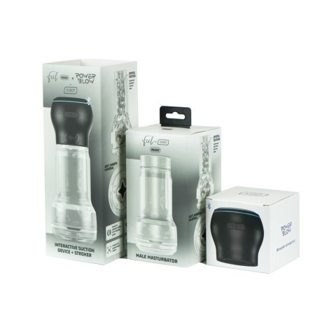 Kiiroo Feel Pocket Crystal & PowerBlow - zestaw przezroczysty, duży rozmiar