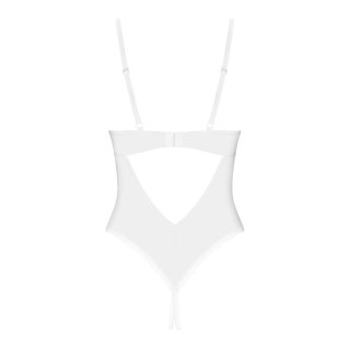 Obsessive Alissium Body XL/2XL z otwartą strefą, białe, koronka