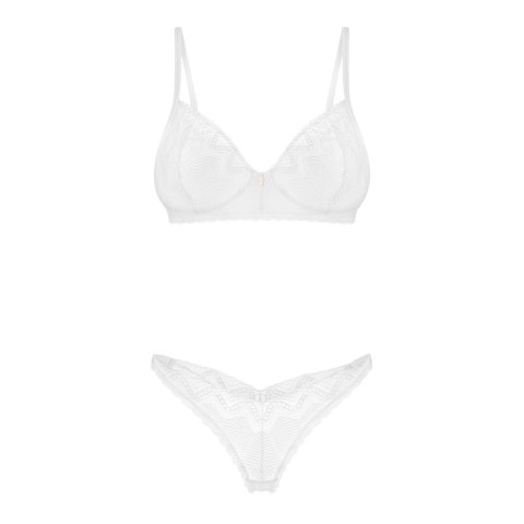 Obsessive Alissium komplet bielizny XS/S biały koronka miseczki