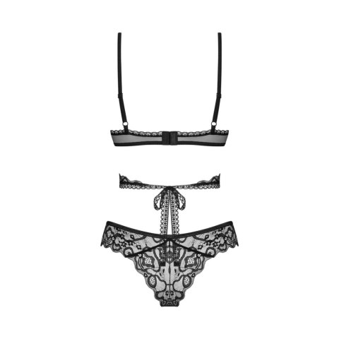 Obsessive Blomentis komplet dwuczęściowy czarny M/L koronka
