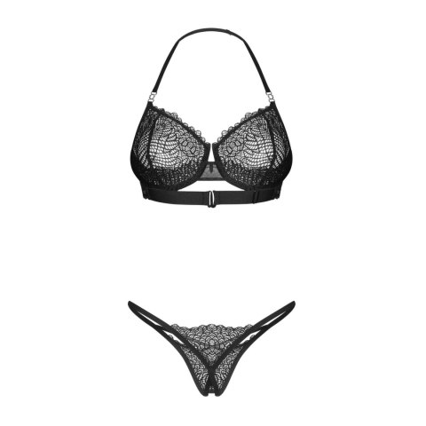 Obsessive Iliosa zestaw dwuczęściowy czarny koronka l/xl
