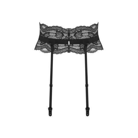 Obsessive Nutris czarny pas do pończoch koronkowy M/L regulowany