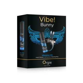 Orgie Orgasmic Bunny - wibrujący pierścień kroliczek 10 trybow + żel 15 ml