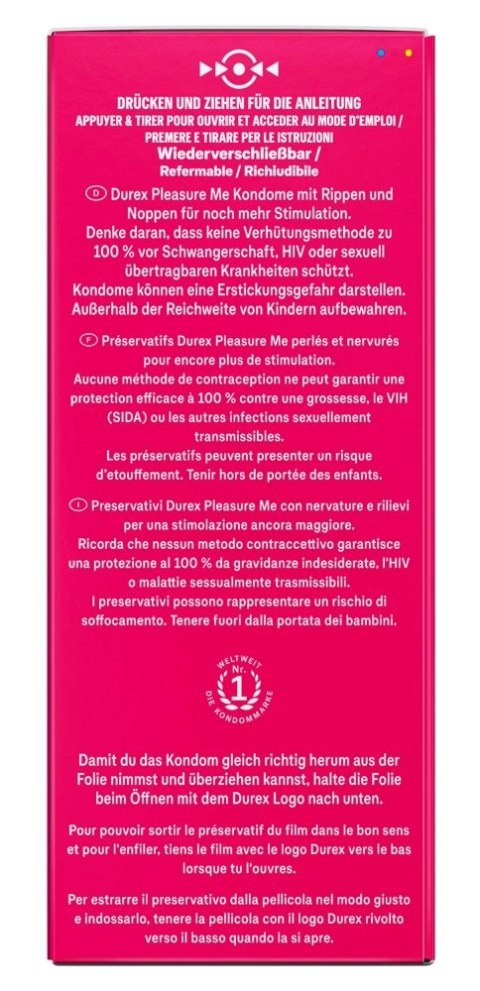 Durex Pleasure Me 40 szt. - prezerwatywy z teksturowaną powierzchnią