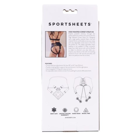 Sportsheets Gorsetowa Uprząż Strap-On Czarna, Regulowana, O-Ring