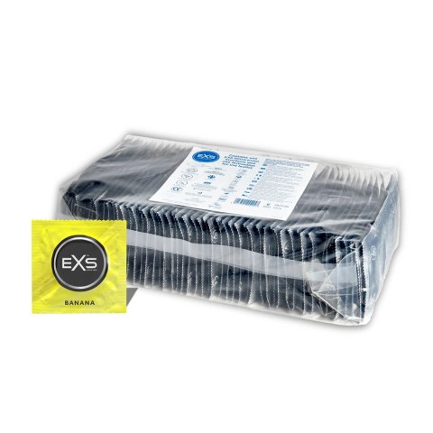 EXS Banana Flavour prezerwatywy 100 sztuk aromatyzowane żołte 54 mm