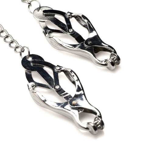 XR Brands Tyrant Clover - metalowe zaciski z kolcami, łańcuszek 37 cm