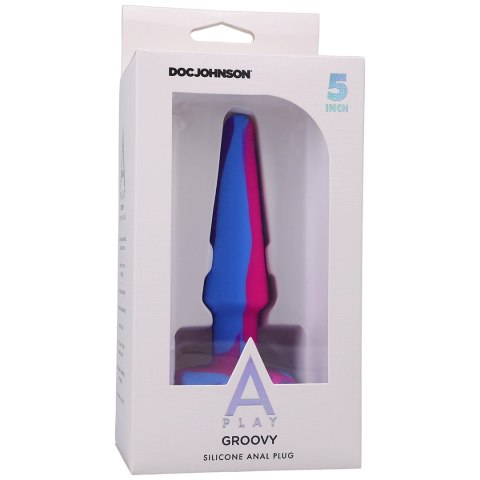 Doc Johnson A-Play Groovy silikonowy korek analny 12 cm multikolor