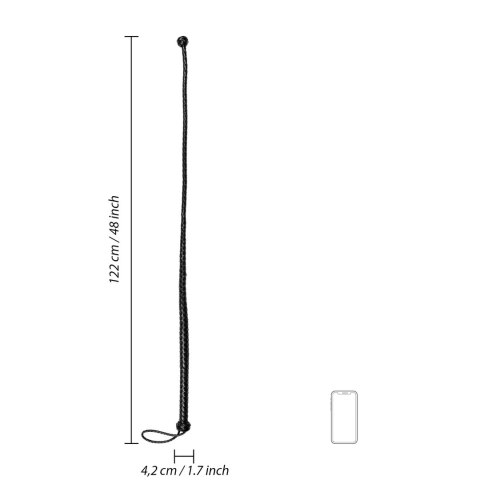 Ouch! Pejcz skorzany PU z węzłem, czarny, 122 cm