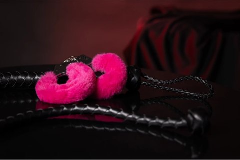 Ouch! Pejcz skorzany PU z węzłem, czarny, 122 cm