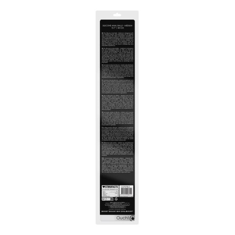 Ouch! by Shots Korek silikonowy średni, pierścień, 4 kulki, czarny