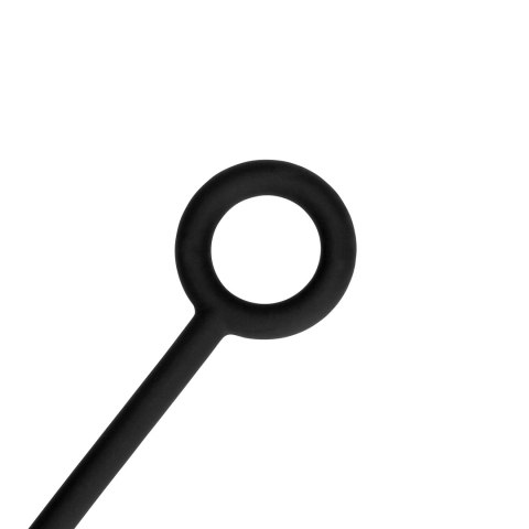 Ouch! by Shots Korek silikonowy średni, pierścień, 4 kulki, czarny