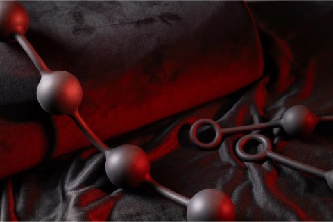 Ouch! by Shots silikonowe kulki analne Large z uchwytem, czarne