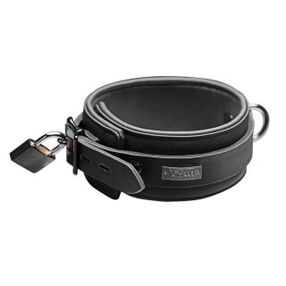 XR Brands Neoprene Collar regulowana z zamkiem i kluczami czarna