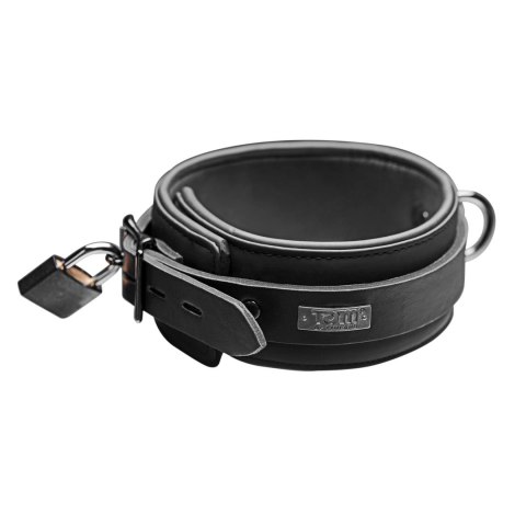 XR Brands Neoprene Collar regulowana z zamkiem i kluczami czarna