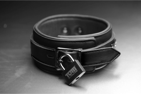 XR Brands Neoprene Collar regulowana z zamkiem i kluczami czarna