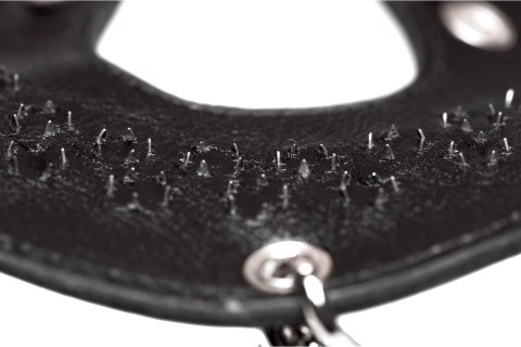 XR Brands skorzany obciążnik do rozciągania jąder z łańcuchami, czarny