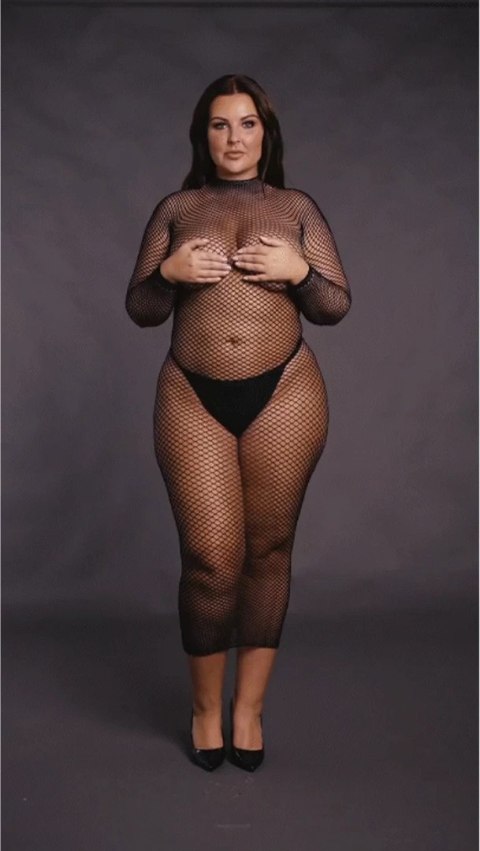 Le Desir sukienka siateczkowa długa XL-4XL czarna elastyczna