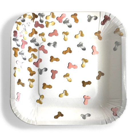 Little Genie Glitterati Talerze papierowe 7" metaliczne wzory 8 szt.