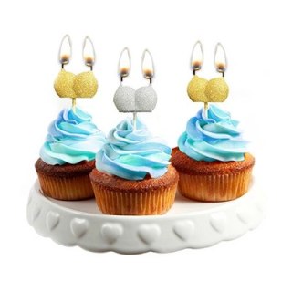 Little Genie Glitterati Zestaw Świec Dekoracyjnych Boobie Złoto-Srebrny 6 szt.