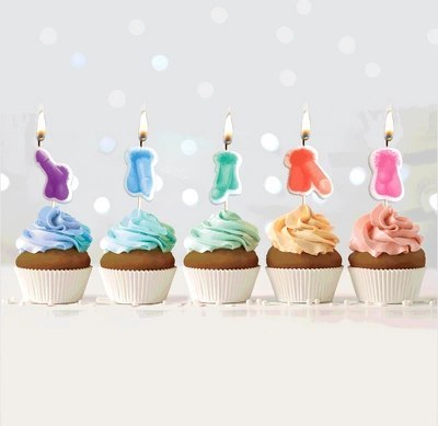 Little Genie - Zestaw świec dekoracyjnych Imprezowych, kolorowe miniatury