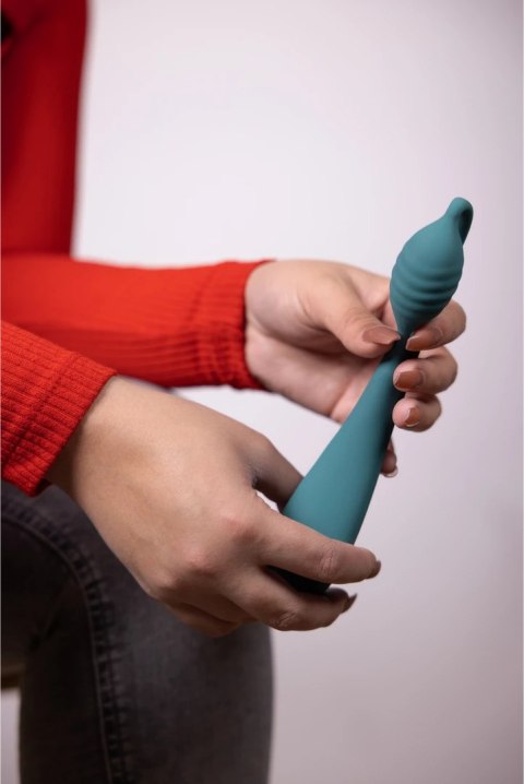 Loveline Blue Grass - Wibrator punktowy G z koralikami, niebieski