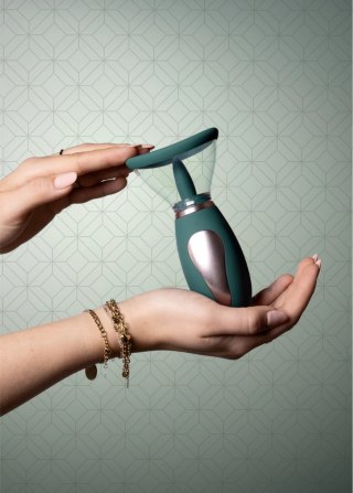 Pumped by Shots Akumulatorowa pompka intymna zielona z regulacją siły