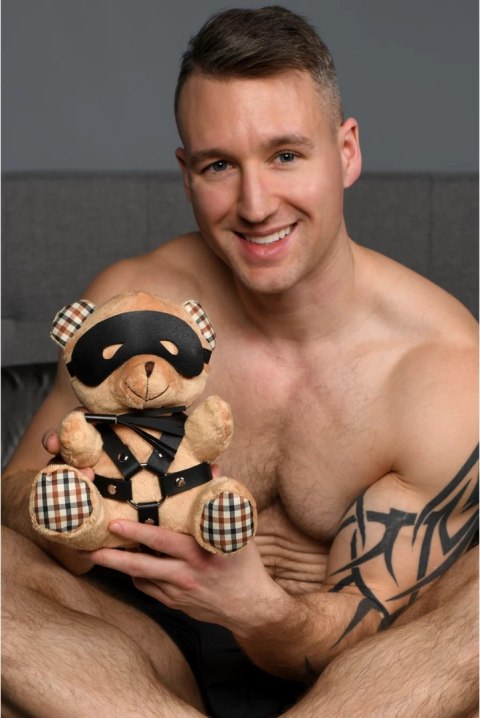 XR Brands Bondage Bear Miś dekoracyjny z opaską spalony pomarańcz 23cm