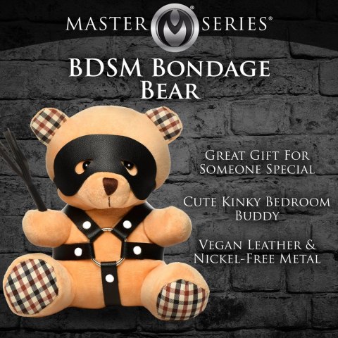 XR Brands Bondage Bear Miś dekoracyjny z opaską spalony pomarańcz 23cm